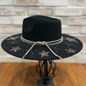 BLACK FRIDAY!!! $65. Black hat that is adjustable with glittering stars